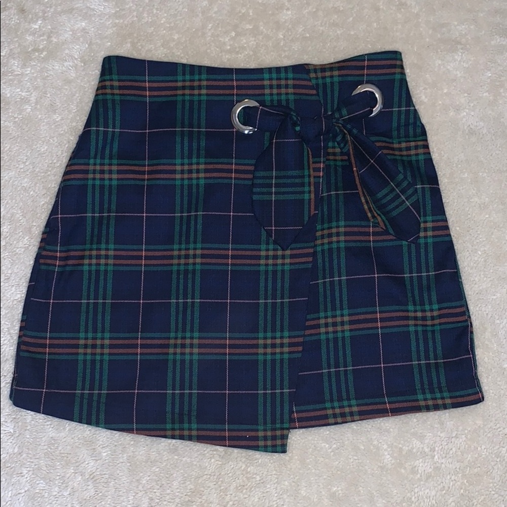Wild Fable Plaid Elastic Waist Mini Skirt